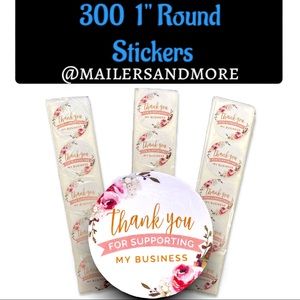 300 Pack of 1" Round Supporting My Business Thank You Stickers PRICE IS FIRM